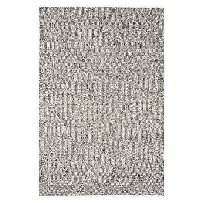 Katherine Carnaby Coast CD03 Modern Designer Plain Geometric Diamond Hand-Woven Textured Wool&Viscose Flatweave Grey Marl Rug-Asiatic Carpets-Rug Love - The Most Loved Rug Store