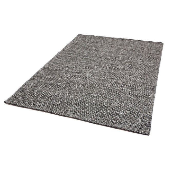 Katherine Carnaby Coast CS01 Modern Designer Plain Hand-Woven Textured Wool&Viscose Flatweave Charcoal Grey Rug-Asiatic Carpets-Rug Love - The Most Loved Rug Store