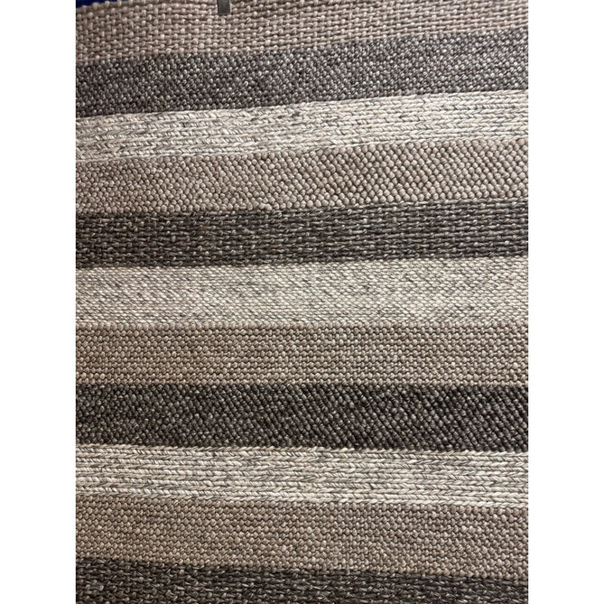 Katherine Carnaby Coast CS08 Modern Designer Plain Varied Stripe Hand-Woven Textured Wool&Viscose Flatweave Taupe Brown Rug-Asiatic Carpets-Rug Love - The Most Loved Rug Store