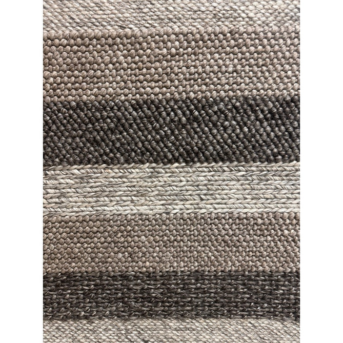 Katherine Carnaby Coast CS08 Modern Designer Plain Varied Stripe Hand-Woven Textured Wool&Viscose Flatweave Taupe Brown Rug-Asiatic Carpets-Rug Love - The Most Loved Rug Store