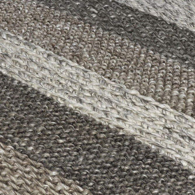 Katherine Carnaby Coast CS08 Modern Designer Plain Varied Stripe Hand-Woven Textured Wool&Viscose Flatweave Taupe Brown Rug-Asiatic Carpets-Rug Love - The Most Loved Rug Store