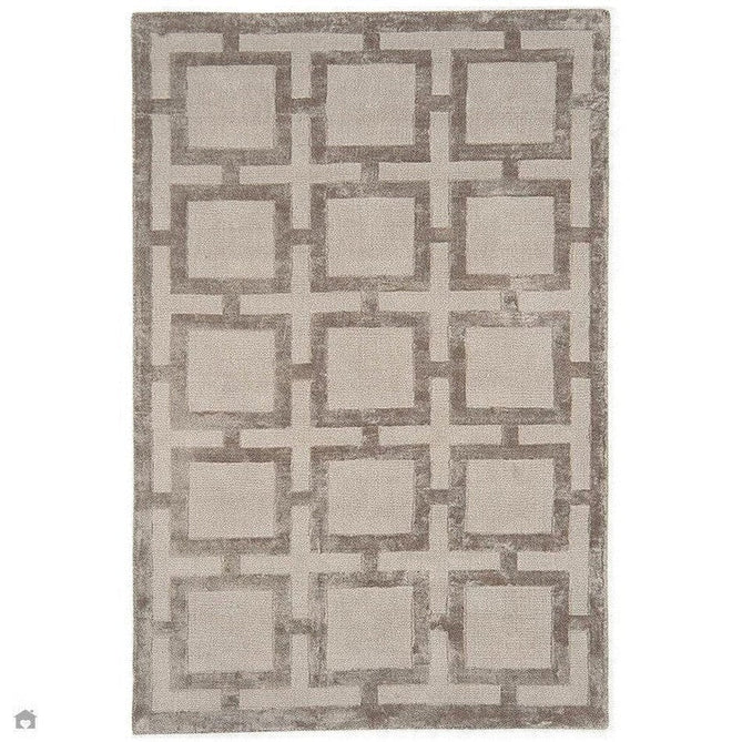 Buy Asiatic Carpets Katherine Carnaby Eaton Modern Designer Geometric Super-Soft Hand-Woven High-Density Textured Silky Metallic Shimmer Viscose Flatweave Mocha Rug Lowest Price | Rug Love