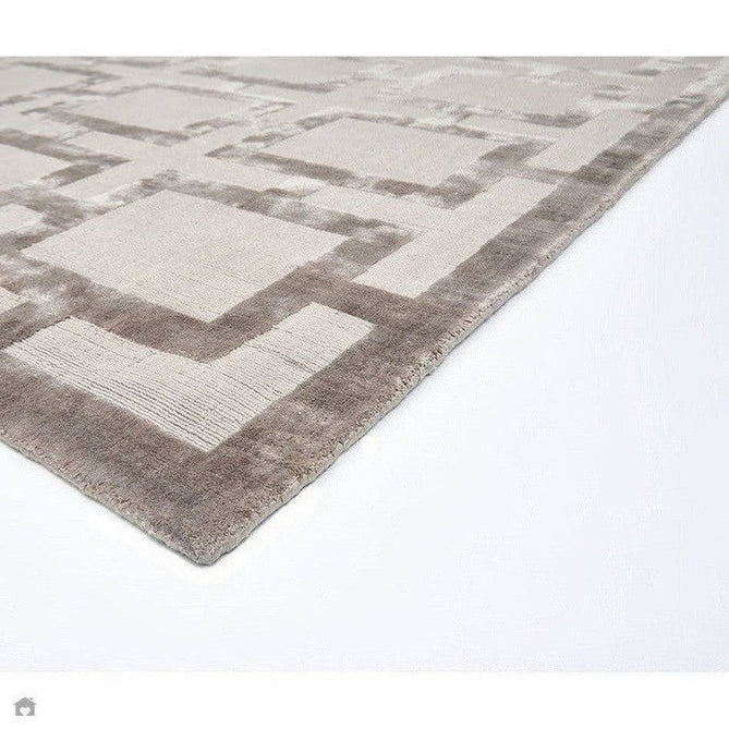 Buy Asiatic Carpets Katherine Carnaby Eaton Modern Designer Geometric Super-Soft Hand-Woven High-Density Textured Silky Metallic Shimmer Viscose Flatweave Mocha Rug Lowest Price | Rug Love