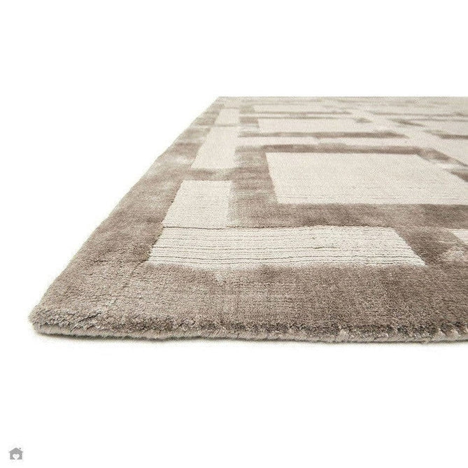 Buy Asiatic Carpets Katherine Carnaby Eaton Modern Designer Geometric Super-Soft Hand-Woven High-Density Textured Silky Metallic Shimmer Viscose Flatweave Mocha Rug Lowest Price | Rug Love