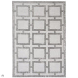 Katherine Carnaby Eaton Modern Designer Geometric Super-Soft Hand-Woven High-Density Textured Silky Metallic Shimmer Viscose Flatweave Sand Rug