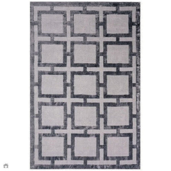 Buy Asiatic Carpets Katherine Carnaby Eaton Modern Designer Geometric Super-Soft Hand-Woven High-Density Textured Silky Metallic Shimmer Viscose Flatweave Steel Rug Lowest Price | Rug Love