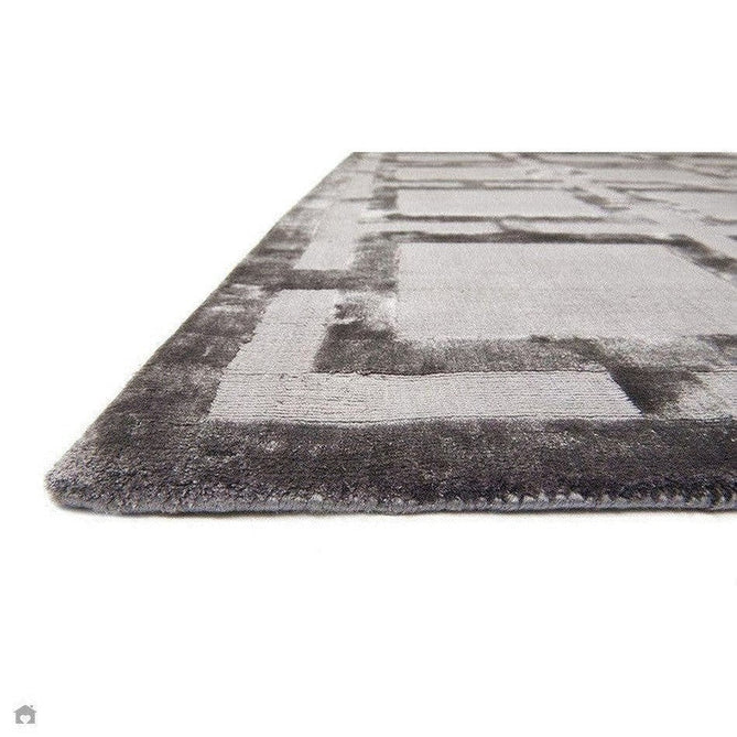 Buy Asiatic Carpets Katherine Carnaby Eaton Modern Designer Geometric Super-Soft Hand-Woven High-Density Textured Silky Metallic Shimmer Viscose Flatweave Steel Rug Lowest Price | Rug Love