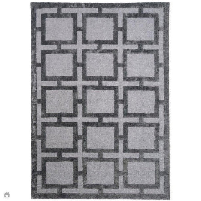 Buy Asiatic Carpets Katherine Carnaby Eaton Modern Designer Geometric Super-Soft Hand-Woven High-Density Textured Silky Metallic Shimmer Viscose Flatweave Steel Rug Lowest Price | Rug Love