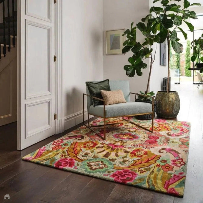 Katherine Carnaby Historia Multicolour/Green/Pink/Yellow/Cream Rug-Asiatic Carpets-Rug Love - The Most Loved Rug Store