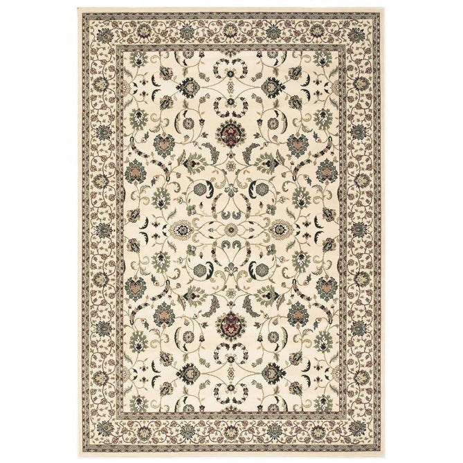 Kendra 137 W Traditional Persian Classic Floral Vine Bordered Stain-Resistant Cream Rug-Oriental Weavers-Rug Love - The Most Loved Rug Store