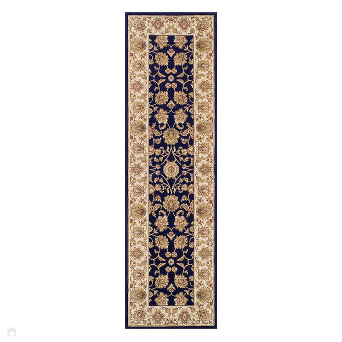 Kendra 3330 B Traditional Persian Classic Floral Vine Bordered Stain-Resistant Navy/Beige/Sand Rug-Oriental Weavers-Rug Love - The Most Loved Rug Store