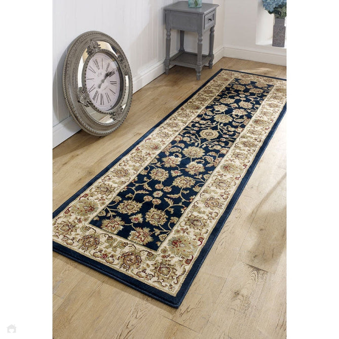 Kendra 3330 B Traditional Persian Classic Floral Vine Bordered Stain-Resistant Navy/Beige/Sand Rug-Oriental Weavers-Rug Love - The Most Loved Rug Store