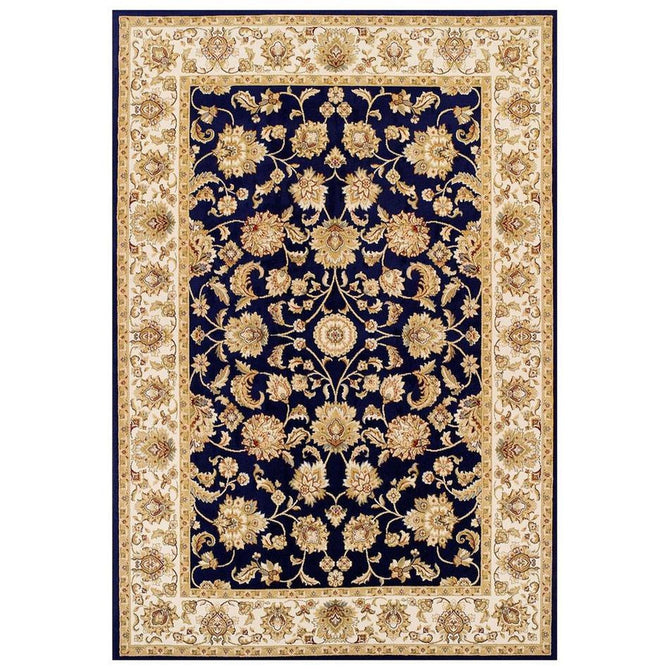 Kendra 3330 B Traditional Persian Classic Floral Vine Bordered Stain-Resistant Navy/Beige/Sand Rug-Oriental Weavers-Rug Love - The Most Loved Rug Store