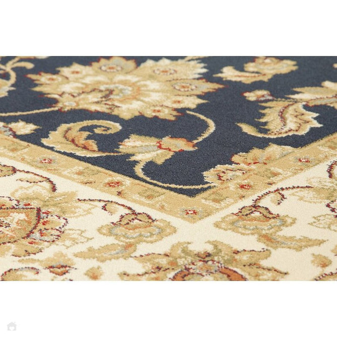 Kendra 3330 B Traditional Persian Classic Floral Vine Bordered Stain-Resistant Navy/Beige/Sand Rug-Oriental Weavers-Rug Love - The Most Loved Rug Store