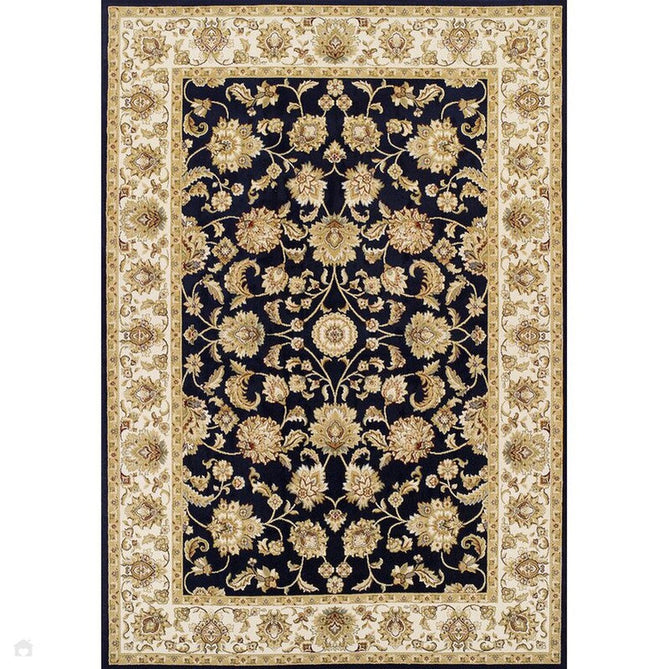 Kendra 3330 B Traditional Persian Classic Floral Vine Bordered Stain-Resistant Navy/Beige/Sand Rug-Oriental Weavers-Rug Love - The Most Loved Rug Store