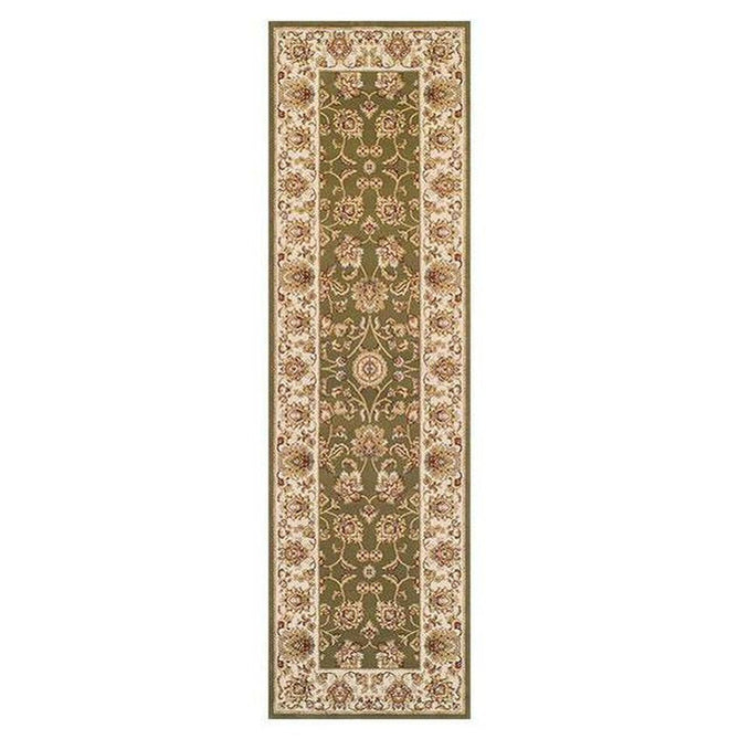 Kendra 3330 G Traditional Persian Classic Floral Vine Bordered Stain-Resistant Green Runner-Oriental Weavers-Rug Love - The Most Loved Rug Store