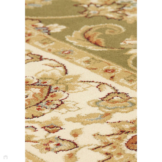 Kendra 3330 G Traditional Persian Classic Floral Vine Bordered Stain-Resistant Green/Sand/Cream Rug-Oriental Weavers-Rug Love - The Most Loved Rug Store