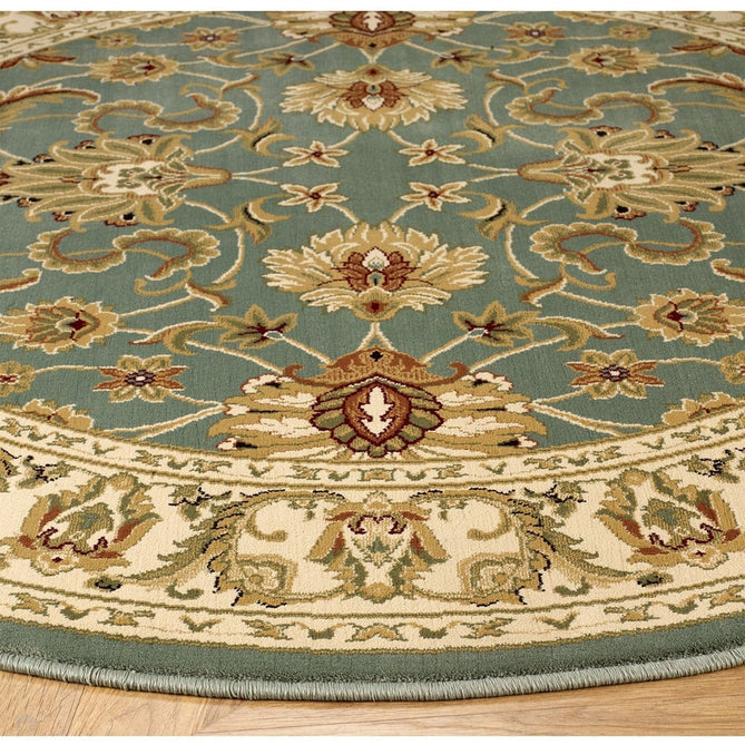 Kendra 45 L Traditional Persian Classic Floral Vine Bordered Stain-Resistant Aqua Green Turquoise Duck Egg Rug-Oriental Weavers-Rug Love - The Most Loved Rug Store