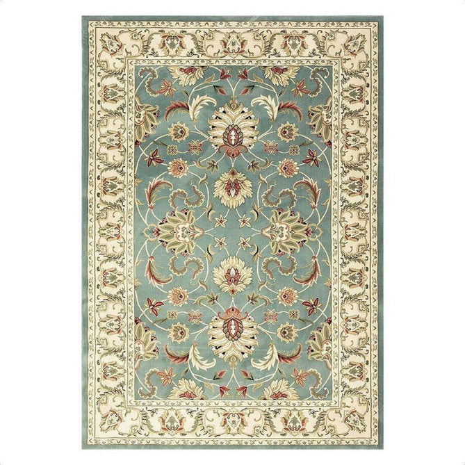 Kendra 45 L Traditional Persian Classic Floral Vine Bordered Stain-Resistant Aqua Green Turquoise Duck Egg Rug-Oriental Weavers-Rug Love - The Most Loved Rug Store