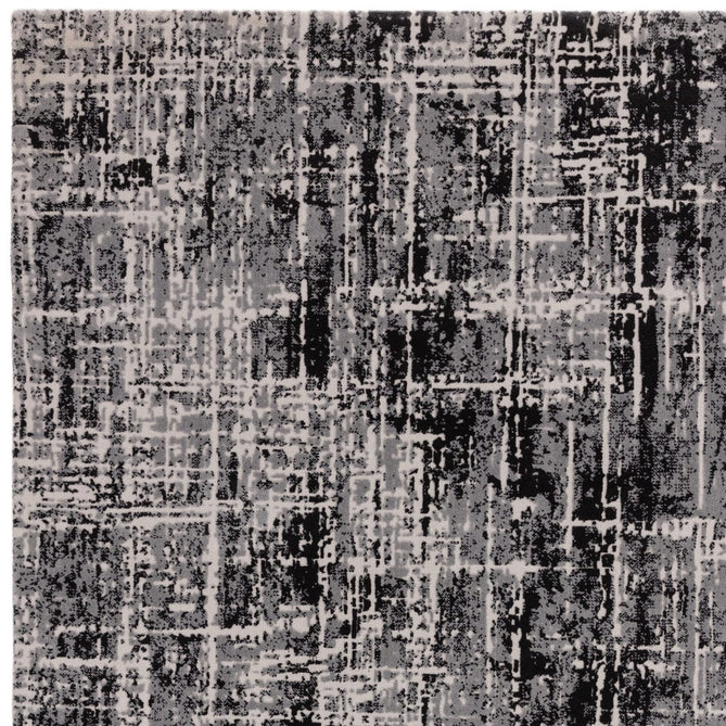 Kuza Abstract Modern Distressed Textured Soft-Touch Black /Light Grey Rug-Asiatic Carpets-Rug Love - The Most Loved Rug Store