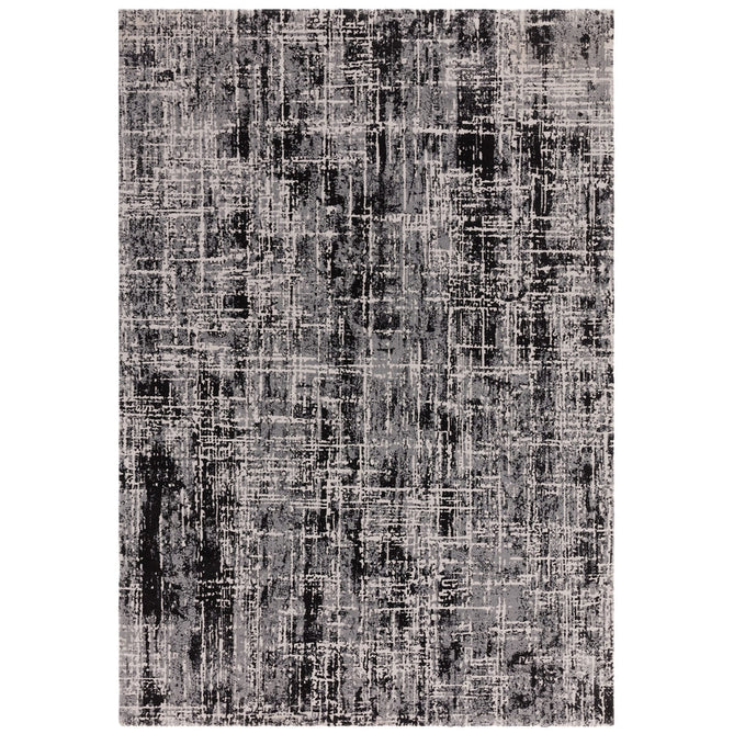 Kuza Abstract Modern Distressed Textured Soft-Touch Black /Light Grey Rug-Asiatic Carpets-Rug Love - The Most Loved Rug Store