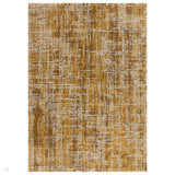 Kuza Abstract Modern Distressed Textured Soft-Touch Gold/Cream/Light Grey Rug