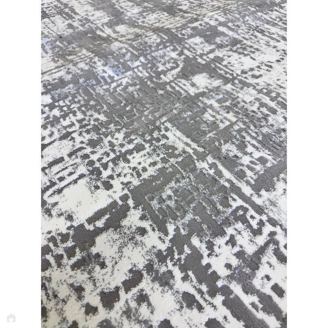 Kuza Abstract Modern Distressed Textured Soft-Touch Mid Grey/Cream/Light Grey Rug-Asiatic Carpets-Rug Love - The Most Loved Rug Store