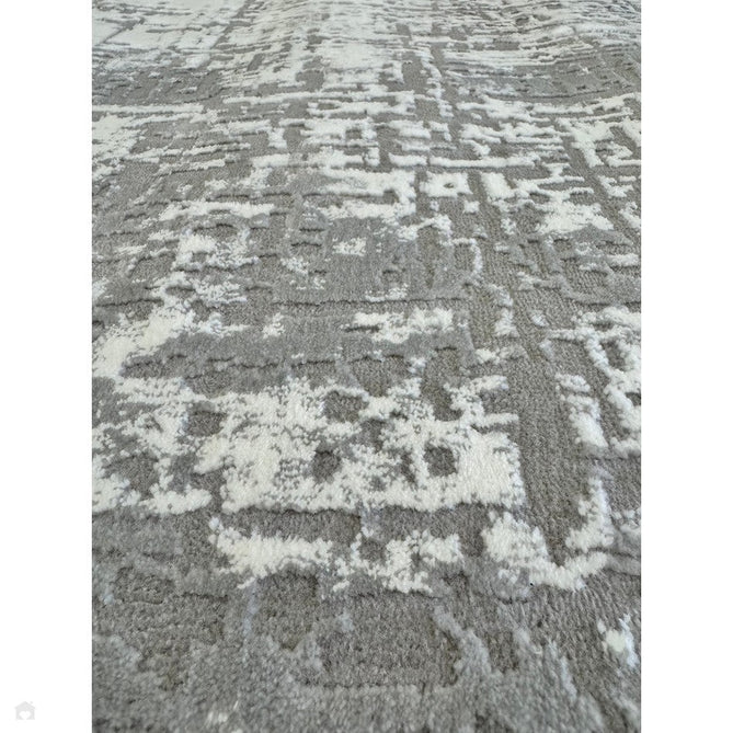 Kuza Abstract Modern Distressed Textured Soft-Touch Mid Grey/Cream/Light Grey Rug-Asiatic Carpets-Rug Love - The Most Loved Rug Store