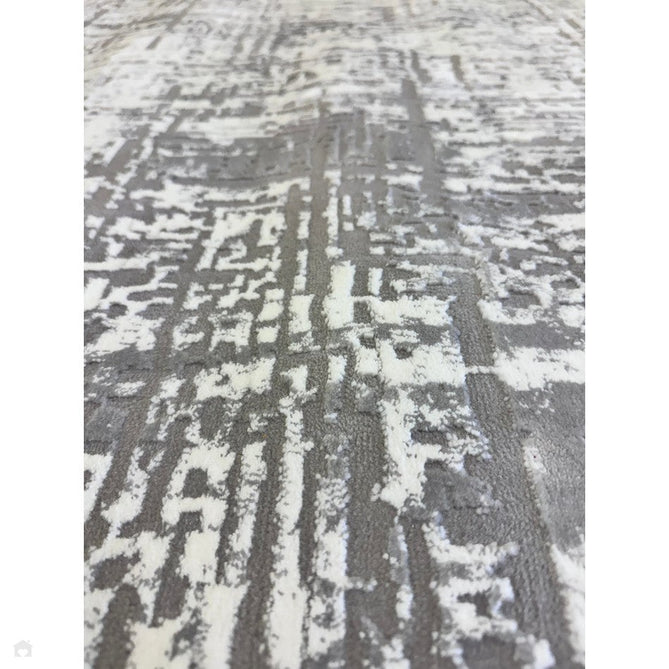 Kuza Abstract Modern Distressed Textured Soft-Touch Mid Grey/Cream/Light Grey Rug-Asiatic Carpets-Rug Love - The Most Loved Rug Store