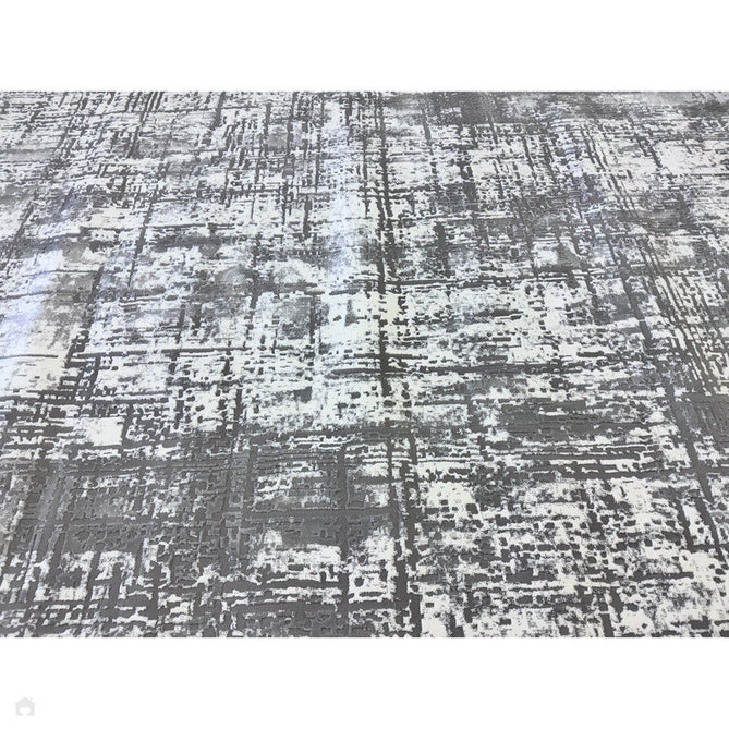 Kuza Abstract Modern Distressed Textured Soft-Touch Mid Grey/Cream/Light Grey Rug-Asiatic Carpets-Rug Love - The Most Loved Rug Store