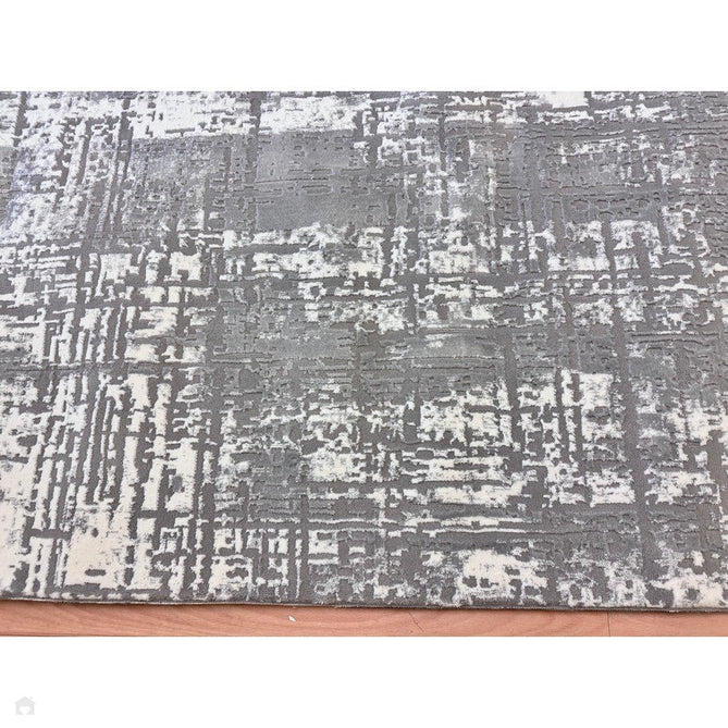 Kuza Abstract Modern Distressed Textured Soft-Touch Mid Grey/Cream/Light Grey Rug-Asiatic Carpets-Rug Love - The Most Loved Rug Store