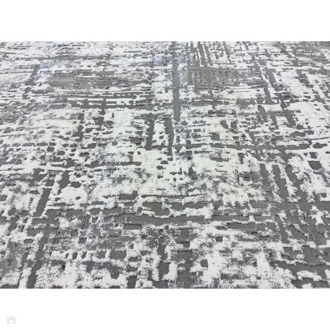 Kuza Abstract Modern Distressed Textured Soft-Touch Mid Grey/Cream/Light Grey Rug-Asiatic Carpets-Rug Love - The Most Loved Rug Store