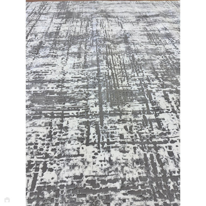 Kuza Abstract Modern Distressed Textured Soft-Touch Mid Grey/Cream/Light Grey Rug-Asiatic Carpets-Rug Love - The Most Loved Rug Store