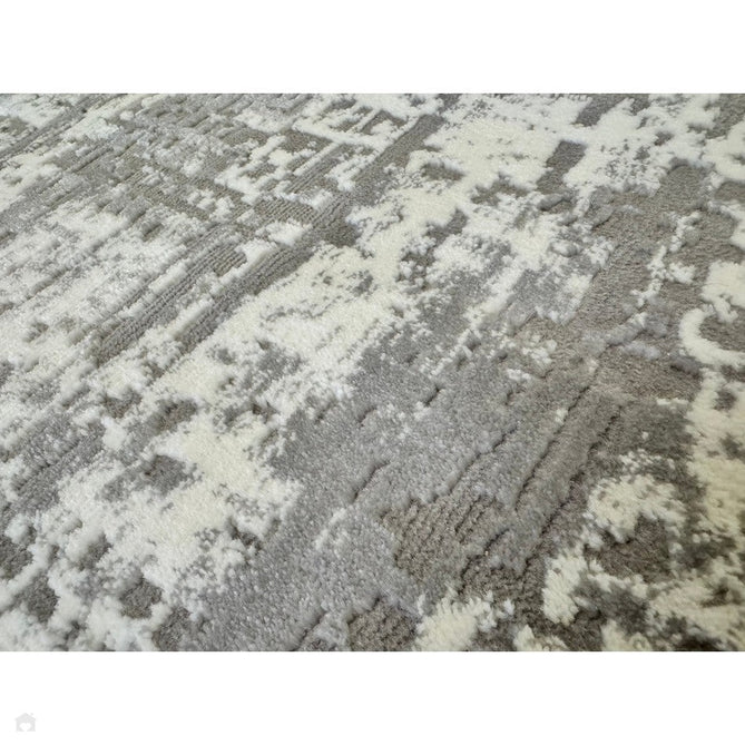 Kuza Abstract Modern Distressed Textured Soft-Touch Mid Grey/Cream/Light Grey Rug-Asiatic Carpets-Rug Love - The Most Loved Rug Store