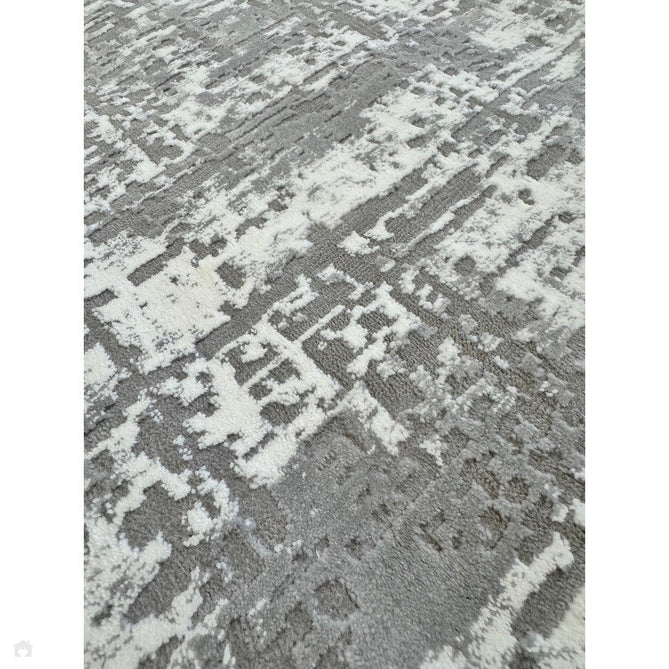 Kuza Abstract Modern Distressed Textured Soft-Touch Mid Grey/Cream/Light Grey Rug-Asiatic Carpets-Rug Love - The Most Loved Rug Store