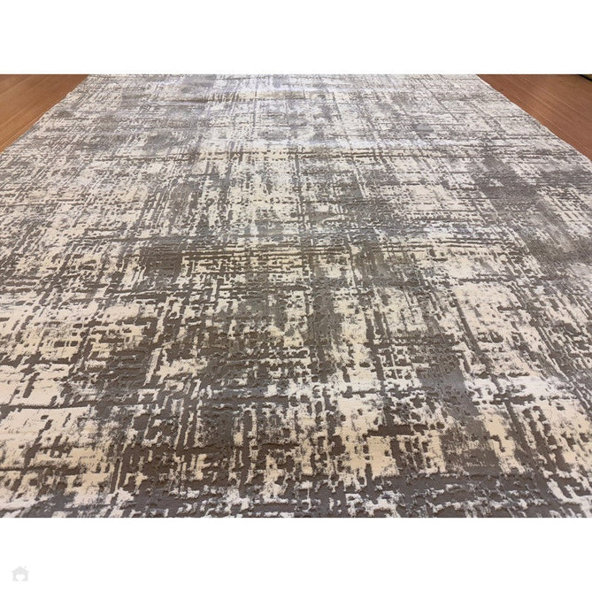 Kuza Abstract Modern Distressed Textured Soft-Touch Mid Grey/Cream/Light Grey Rug-Asiatic Carpets-Rug Love - The Most Loved Rug Store