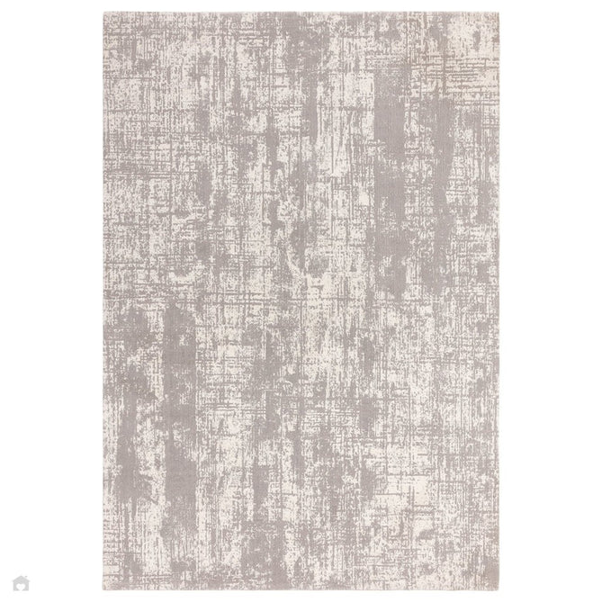 Kuza Abstract Modern Distressed Textured Soft-Touch Mid Grey/Cream/Light Grey Rug-Asiatic Carpets-Rug Love - The Most Loved Rug Store