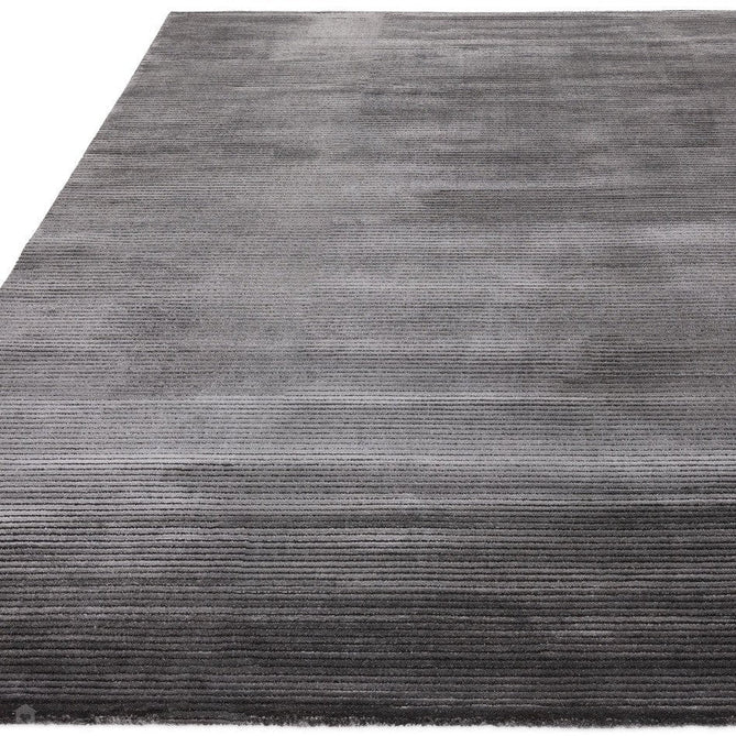 Kuza Plain Stripe Modern Distressed Textured Soft-Touch Charcoal Grey Rug-Asiatic Carpets-Rug Love - The Most Loved Rug Store