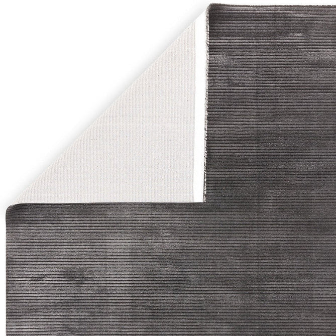 Kuza Plain Stripe Modern Distressed Textured Soft-Touch Charcoal Grey Rug-Asiatic Carpets-Rug Love - The Most Loved Rug Store