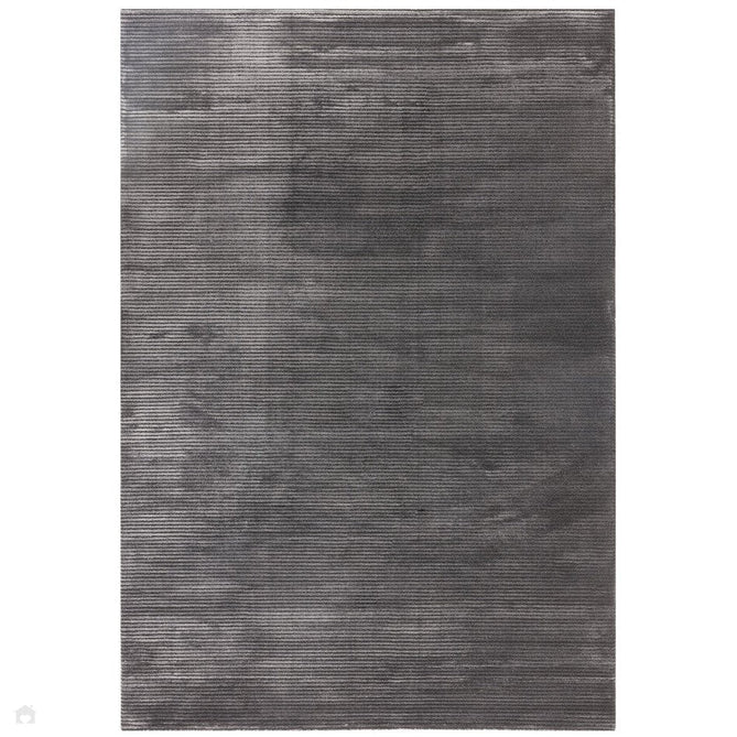 Kuza Plain Stripe Modern Distressed Textured Soft-Touch Charcoal Grey Rug-Asiatic Carpets-Rug Love - The Most Loved Rug Store