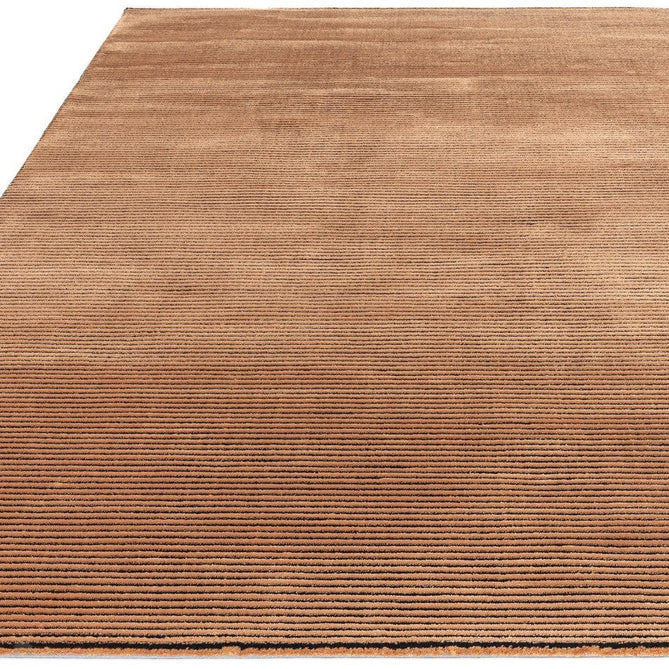 Kuza Plain Stripe Modern Distressed Textured Soft-Touch Terracotta Rug-Asiatic Carpets-Rug Love - The Most Loved Rug Store