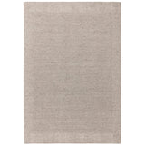 Larson Modern Plain Hi-Low Border Hand-Woven Textured Looped Wool Flat-Pile Beige/Natural Rug