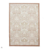 Laurence Llewelyn-Bowen Damask Modern Floral Ornate Abstract Border Metallic Shimmer Hi-Lo Textured Soft-Touch Polyester Flat-Pile  Bronze Rug