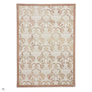 Laurence Llewelyn-Bowen Imperial Modern Floral Ornate Abstract Border Metallic Shimmer Hi-Lo Textured Soft-Touch Polyester Flat-Pile Bronze Rug