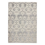 Laurence Llewelyn-Bowen Imperial Modern Floral Ornate Abstract Metallic Shimmer Hi-Lo Textured Soft-Touch Polyester Low Profile Short Pile Grey Rug