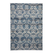 Laurence Llewelyn-Bowen Imperial Modern Floral Ornate Abstract Metallic Shimmer Hi-Lo Textured Soft-Touch Polyester Low Profile Short Pile Midnight Rug