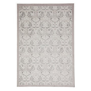 Laurence Llewelyn-Bowen Imperial Modern Floral Ornate Abstract Metallic Shimmer Hi-Lo Textured Soft-Touch Polyester Low Profile Short Pile Silver Rug