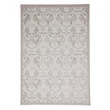 Laurence Llewelyn-Bowen Imperial Modern Floral Ornate Abstract Metallic Shimmer Hi-Lo Textured Soft-Touch Polyester Low Profile Short Pile Silver Rug