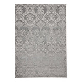 Laurence Llewelyn-Bowen Imperial Modern Floral Ornate Abstract Metallic Shimmer Hi-Lo Textured Soft-Touch Polyester Low Profile Short Pile Slate Rug