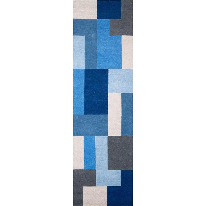 Lexus Modern Geometric Blocks Hand-Woven Carved Wool Blue/Grey/White Rug-Oriental Weavers-Rug Love - The Most Loved Rug Store